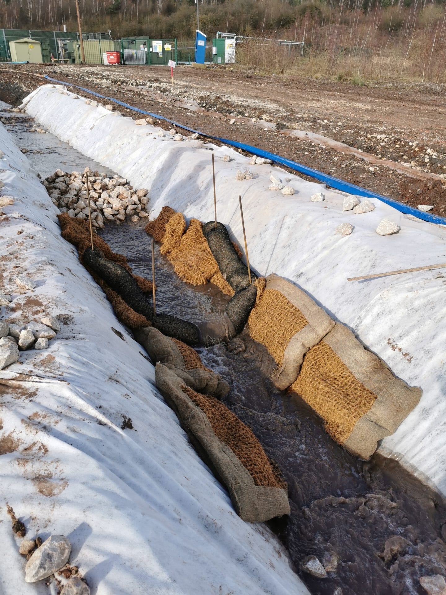 Polishing ditch using Silt Wattle and Silt Mats™