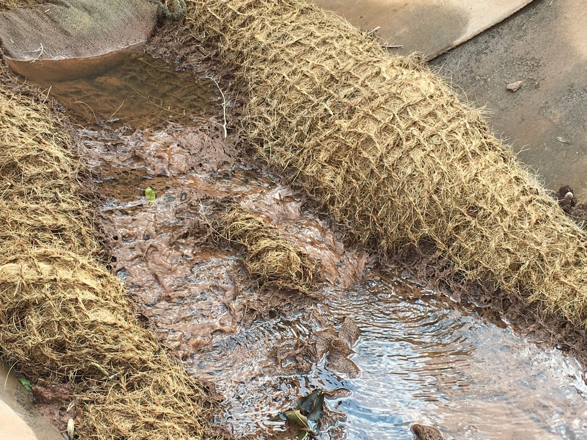 Floc Mat® treats water as it leaves site