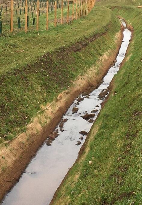 lining ditches with silt net