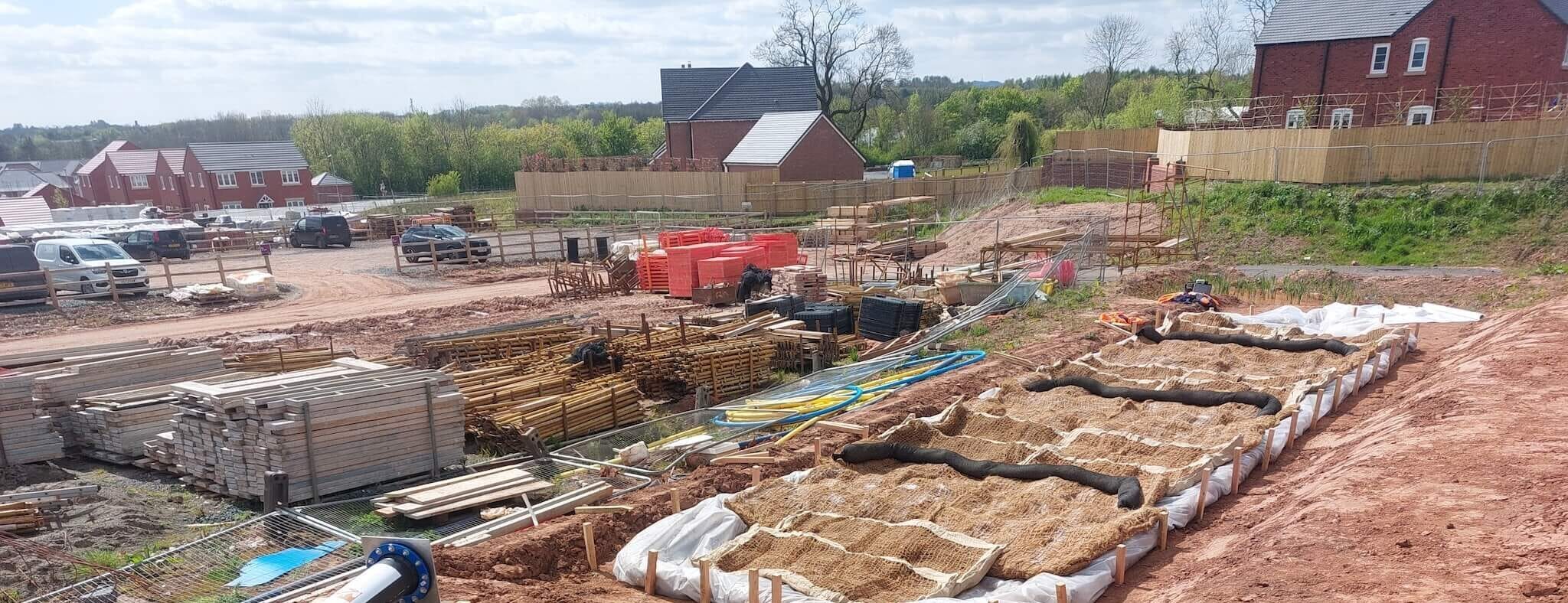 Silt Capture Channel on construction site