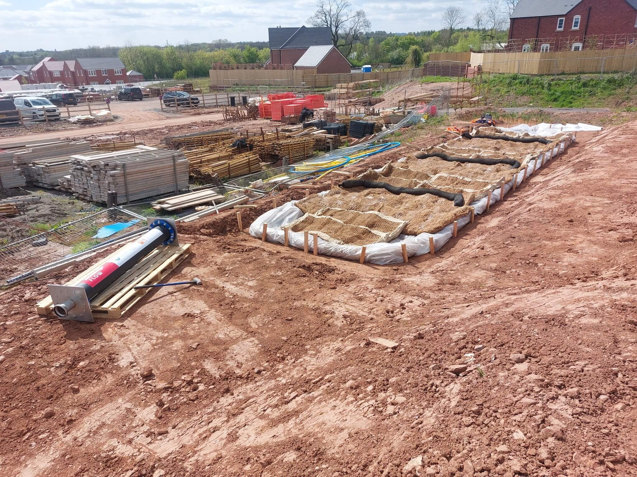 Silt Capture Channel on construction site