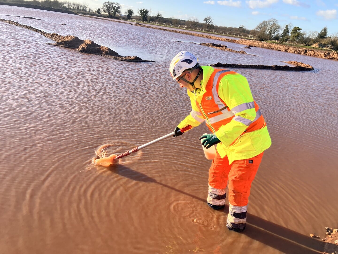 Work to control excessive water during construction site winter shutdown