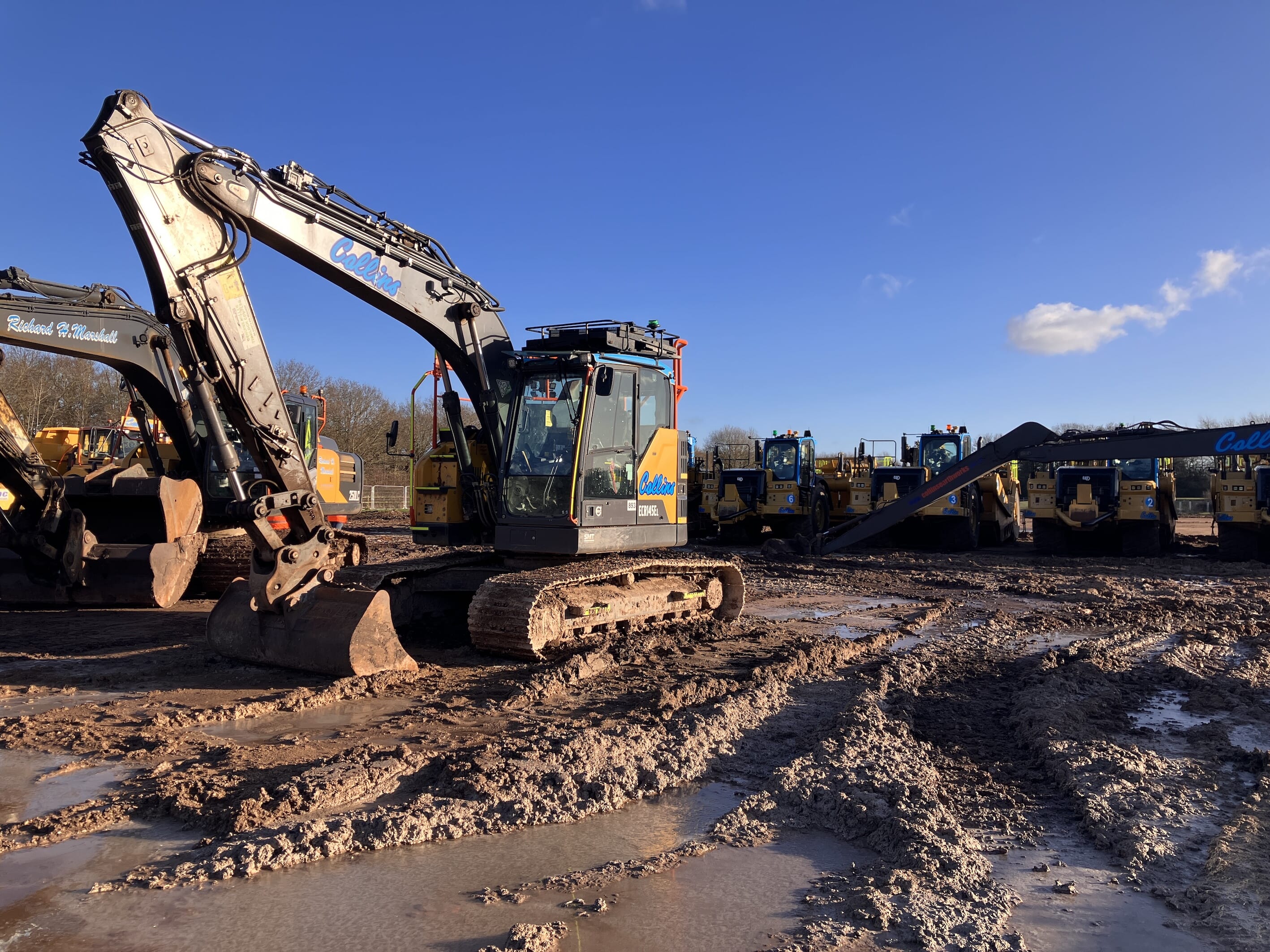 Digger at construction site shut down over winter